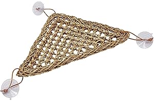 VIGCEBIT Hamac Dragon Barbu, Chaise Longue Lézard Reptile, Décor D'habitat Feuilles Flexibles Vignes avec Ventouses, Accessoires Lit Dragon Barbu pour Caméléons Lézards Gecko Grenouilles Serpents, Triangle