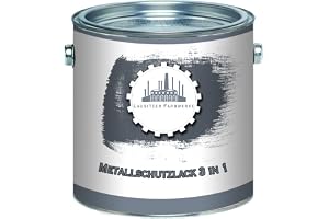 Lausitzer Farbwerke Metallskyddsfärg 3-i-1, metallskyddslack, 3-i-1, du sparar dig antirostprodukter, metallfärg, metalllack, färg för metall, stål, järn, zink och aluminium (2,5 l, svart (RAL 9005))
