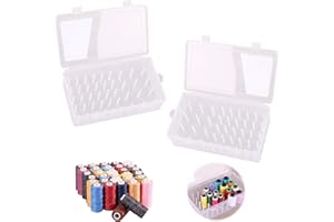 TOGTHERKINGS Porta Rocchetti di Filo,2 pezzi Plastica Scatola Porta Rocchetti,Scatola Bobine Da Cucire,Scatola Porta Filo per Ricamo,con 42 Assi,per Filo da Cucito per Riporre Gli Accessori da Cucito