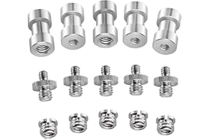 Neewer® 15 Pieces 1/4" 3/8" Metal Threaded Screw Converter Adapter for DSLR Camera,Tripod,Shoulder Rig,Light Stand,Camera Cage