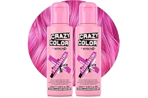Crazy Color Vibrant Pinkissimo Semi-Permanent Hair Dye Duo. Highly Pigmented Magenta Conditioning & Oil Nourishing Vegan Formula | No Bleach or Ammonia | 200ml