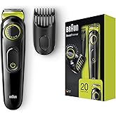 Braun BT3021 sakal ve sa&ccedil; kesme makinesi (20 uzunluk ayarı) siyah/yeşil