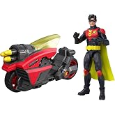 Mattel DC Premier 6.5" Robin Figure and Motorcycle Vehicle | JMD51 Rocket Launcher Motorcycle Exclusive Robin Combine Batlink