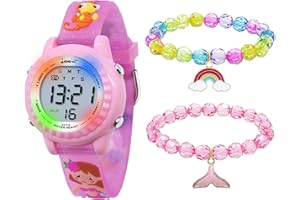 HMJIA 3D Cartoon Design Armbanduhr für Kinder Jungen und Mädchen 3ATM Wasserdicht Kinderuhr mit Wecker Datum Stoppuhr LED
