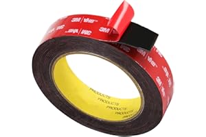 CZUIBBOU Doppelseitiges Klebeband, Extra Stark Klebend, Verwendet Originales 3M VHB 5952 Rohmaterial, 25mm x 5M, 1.1 mm dickt, Wasserfest und Hochtemperaturbeständig für Auto, Heimdekoration, Bürodekoration