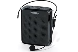 WinBridge - Amplificador de Voz con micrófono portátil, micrófono de Profesor para Aula, Altavoz de guía turística, micrófono de Auriculares para Instructor de Grupo, micrófono megáfono, Sonido Claro
