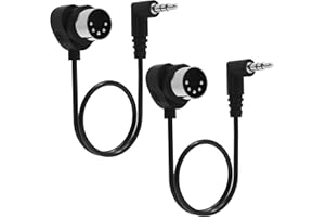 FORE TRS 3,5 mm MIDI-Kabel, 60 cm, Typ A, TRS 3,5 mm auf MIDI, 5-poliges DIN-Kabel mit ultrakleinen Steckern für engen Raum, 60 cm, 2 Stück