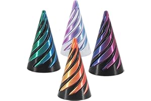 PONFXP 4 Pcs 6.4 cm Impossible Cone Fidget Toy, 3D Printed Fidgettoy for Stress Relief, Spiral Cone Fidget Toy for Adults and Kids, Fidgetcone Desk Decor for Home, Office and School