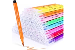 TongFu Rotulador de 60 Colores, Marcador a Base de Agua, Rotuladores Cómic, Profesionales Marcadores para Dibujar, Colorear, Ilustrar, Esbozar, Marker Pens para Niños, Adultos y Principiantes