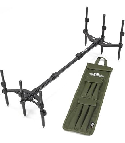 Carp Rod Stands GrandSlam Carp Fishing Rod Pod Complete Kit With 3 Bite  Alarms & Indicators Complete Carp Fishing Setup