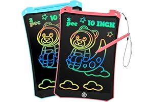 BlueSwan Pizarra Infantil LCD 10 Pulgadas, Tableta Escritura Magnetica, Tableta Dibujo Niños Borrable con Protección Ocular para 3-12 Años, Juguetes de Viaje, Regalo de Cumpleaños y Navidad(Rosa+Azul)