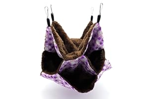 RatsLive® Nagetier Hängematte/Kleintierbett für Ratten, Hamster, Chinchillas und Eichhörnchen 35 × 35 cm (Lila - 3 Etagen)