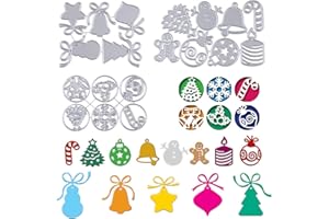 MEJOSER 3 Set Weihnachten Grußkarten Stanzbögen Stanzschablone Prägeschablone Silber Stanzformen Stanze für DIY Weihnachten Anhänger Scrapbooking Basteln Fotopapier Journaling Cutting Dies