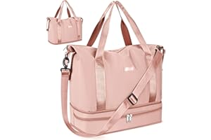 CS COSDDI Sac de Voyage 36L Weekend Sac à bandoulière, Sac de Sport Séparé Sec et Humide Sac de Course Imperméable pour Femme Homme Sport Gym Weekender Sac Fourre-Tout Sac d'Hôpital