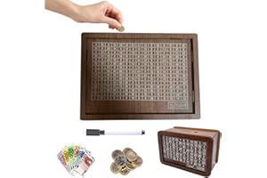 Atsmoce Tirelire en Bois, Tirelire avec Objectifs D'épargne, Cultiver des habitudes d'épargne et résister aux Risques, adapté aux Adultes et aux Enfants (3000€)