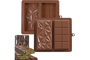 FLYGRRIV Schokoladenform Silikon,Dubai Schokolade-Silikon Tief Schokoladentafel Form 2 in 1 Silikonform,Schokoladentafel Tiefe Schokoladenform,Extra Tief Schokolade Form für Praline Süßigkeiten（ 2Stk）