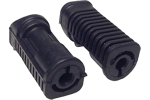 HI LEVEL Motorcycle footrest foot pegs, rubbers 14mm, round fitting & 95mm long, compatible with/replacement for Honda C90