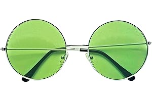 W WIDMANN MILANO Party Fashion - Brille 70er Jahre, mit farbigen Gläsern, Hippiebrille, Schlagerstar, Fasching