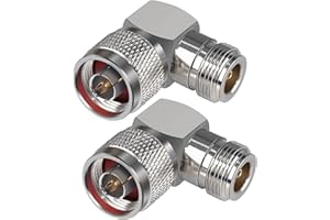 TUOLNK Adaptateur à angle droit de type N N mâle vers N femelle connecteur coaxial RF en forme de L à 90 degrés adaptateur coaxial coudé de type N pour câble d'extension d'antenne Wifi 2 pièces