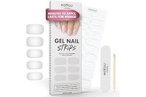 MOYOU LONDON Autocollants auto-adhésifs pour ongles en Gel Semi-durci, lampe UV/LED requise, 20 enveloppes de vernis à ongles en Gel, autocollants pour Nail Art - Crystal Clear