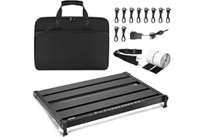 GOKKO Pedalboard mit integriertem Netzteil, zusammenklappbares Aluminium-Pedalboard mit Tragetasche (GK-58)