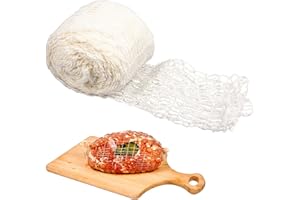 Browin 310102 Filet à Viande 15 cm x 5 m, Température 220°C, Coton, Filet Souple pour Fumage, Brassage, Cuisson, Séchage et Affinage Jambon, Poulet, Fromage, Blanc