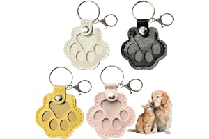 CHIHOLEN 4 portachiavi per peli di animali domestici, in pelle, ciondolo a forma di zampa, portachiavi per peli di animali, raccolta di peli di animali per gli amanti dei gatti (a forma di artiglio)