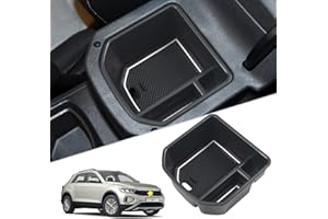 SKTU Pudełko do przechowywania kompatybilne z VW T-ROC 2018-2023 2024, schowek na rękawiczki, podłokietnik, wielofunkcyjne pudełko do przechowywania do konsoli środkowych z nakładką antypoślizgową