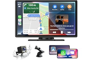ZABAPURE EYETOO Autoradio Carplay sans Fil Carplay Android Auto avec écran Tactile IPS de 9 pouces, Portable Carplay à écran avec Caméra Externe, Wireless Carplay Bluetooth, WIFI, GPS/FM/Siri/Goo-gle/AirPlay