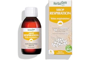 HERBALGEM - Sirop Respiration - Confort Des Voies Respiratoires - Enrichi Aux Bourgeons - Contient De L'Échinacea - Recette Traditionnelle - Certifié Bio - 150 ml