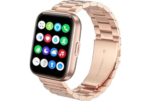 BLUESHAWEU Bleushaweu Armband Kompatibel mit Aeac 208bt, Classic Edelstahl Uhrenarmband für ENOMIR 208 / Aeac ID208 / Oraimo ID208 BT/Tensky id208bt Smartwatch