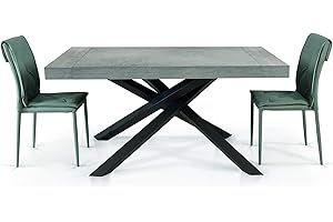 Fashion Commerce Tavolo FC1613, Legno, Cemento, 160 x 90 cm