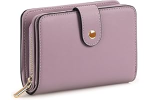 GAEKEAO Ladies Leather Purse RFID Blocking Women's Wallet Bifold Ladies Credit Card Wallet with Zip Around Coins Section Real Leather Purse