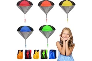 DOWNDRIFT Fallschirmspringer Spielzeug,5 Stück Fallschirm Spielzeug Kinder Draußen Garten Spielzeug Mini Fallschirmspringer Outdoor Flugspielzeug Fallschirm