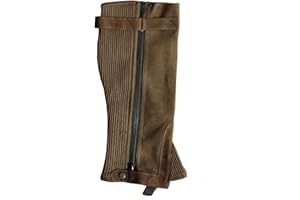Hands On Equestrian Ladies Mens Horese Riding Chaps Gaiters Black or Brown Amara Leather