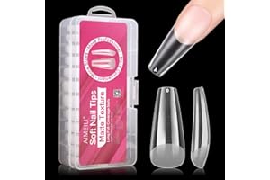 AIMEILI 432 piezas 12 tamaños diferentes uñas postizas acrílico transparente UV Gel puntas de uñas para arte de uñas uñas artificiales largas con caja
