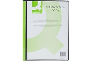 Display Book Q-CONNECT with Front Cover Pocket PP A4 820 Micron 60 Pockets Black/Document Archiving/Type-60 Pockets/Kind-with a Pocket/Index-N.a. / Pockets-N/D/Material-PP/Dividers-N.a.
