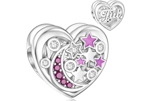 SEVENWELL Birsthtone Charms for Charm Bracelet 925 Sterling Silver Month Flower Birthday Bead Charm