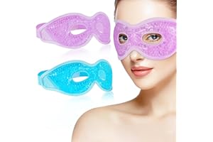 Heyu-Lotus 2 Stück Augenmaske Kühlend, Gel Kühlmaske Warm Augen Kühlbrille Kühlende Wiederverwendbare Kühlende Augenmaske(Violett)