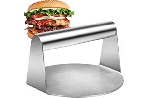 LIFEGILI Presse à burger, Presse Steak Haché Rond Professionnelle- Antiadhésif - Robuste et Durable,5,5 Pouces Ronde en Acier Inoxydable Smash Burger Press,Burger Pattie Presse pour Hamburgers Délicieux,BBQ