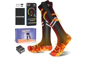 BRIMEKEY Heated Socks for Men Women 5000mAh Rechargeable Heated Socks with APP Control Full Sole Heating Electric Socks for Cycling, Skiing, Hunting, Hiking