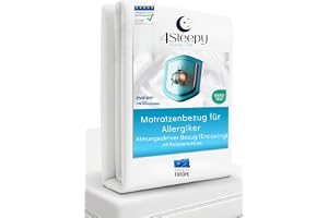 4Sleepy Madrasskydd för allergiker – kvalsteröverdrag madrass 120 x 200 – tvättbart madrasskydd – anti-kvalsterskydd, upp til