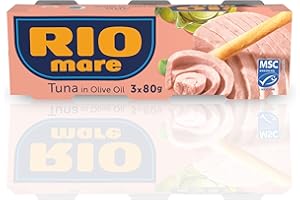 Rio Mare Tuna in Olive Oil, 3 x 80g, Prime Quality, Tinned Fish, Italy's Favourite Tuna, Sustainably sourced
