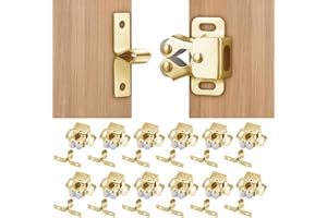 YALiya 12 Stück Möbelschnapper, Doppel-Rollenschnäpper für Schrank,Kleiderschrank Tür Ball Roller Catch, Schranktür Kleiderschrank Tür Latch Fang Geeignet für Schränke/Kleiderschränke/Türen/Schubladen
