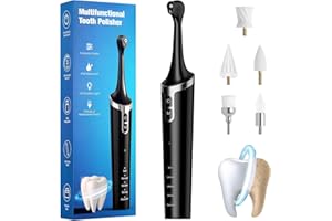 BULAGE Zahnreinigung Zahnaufhellungsset, Zahnpolierer mit 5 Modi für Zahnreinigung & Zähne Aufhellen, zum Polieren nach der Zahnreinigung, Zahnaufhellung Bleaching Set mit 5 Köpfen