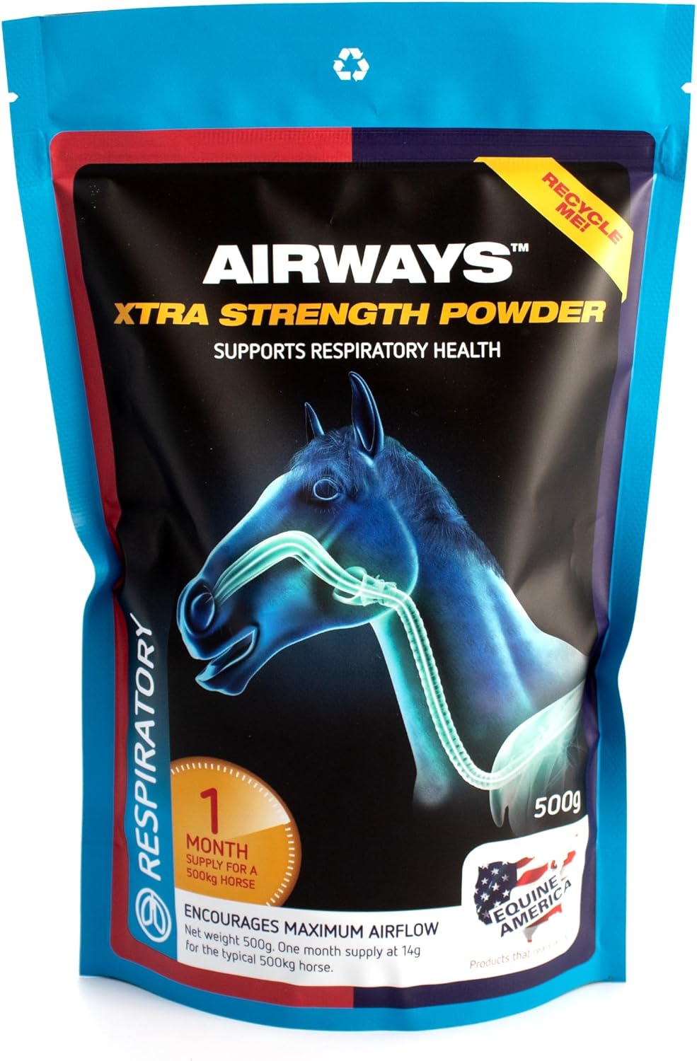 Equine America Airways Xtra Strength Premium Ready To Use Horse & Pony Supplement For Respiratory Support 500g