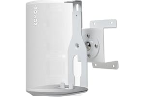 shinar Support Mural métallique Compatible avec Sonos Era 100,Sonos One,One SL et Play:1 Orientable jusqu'à 360°,Inclinable -70°/+70° (Haut et Bas, Gauche et Droite) avec Gestion des câbles Blanc