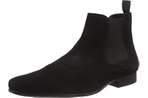 Thomas Crick Men's 'Stanway' Formal Suede Boots, Classic, Comfortable and Stylish Boots for Any Occasion, Made with Suede Leather, Effortless and Fashionable (Black Suede)
