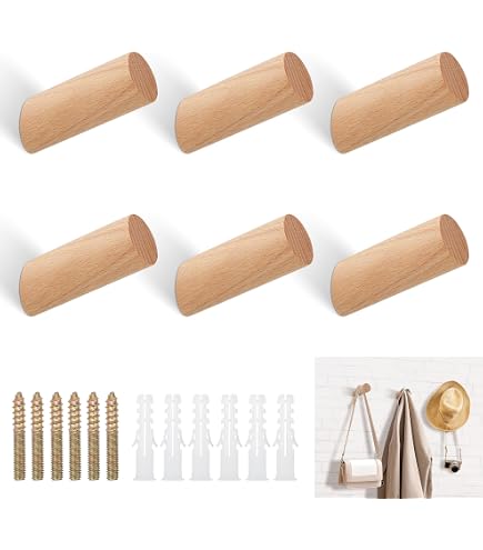 4 Patères En Bois Naturel - Design Triangulaire Et Écologique