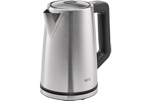 ‎AEG AEG Wasserkocher Deli 5, 2400 Watt, 5 Einstellbare Temperaturstufen, 1,7 l, 3-fache Automatische Sicherheitsabschaltung, Anti-Tropf- und Warmhaltefunktion, Einhand-Deckelöffnung, Edelstahl, K5-1-6ST